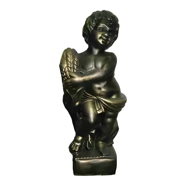 Figura dekoracyjna Putto z kłosami H: 47cm z żywicy