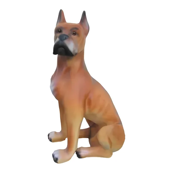 Figura dekoracyjna Pies bokser siedzący H: 65cm z żywicy