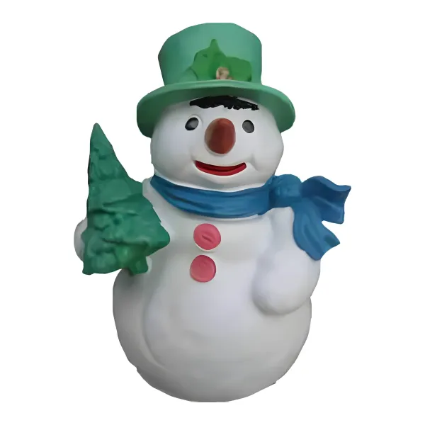 Figura dekoracyjna Bałwan z choinką H: 32cm z żywicy