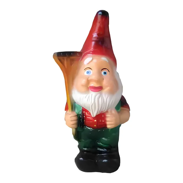 Figura dekoracyjna Krasnal z grabkami H: 28cm z żywicy