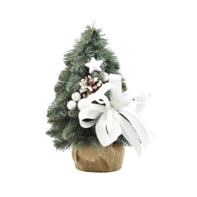 Choinka stożkowa srebrzysta dekorowana 30 cm BIANCO - zdjęcie 1