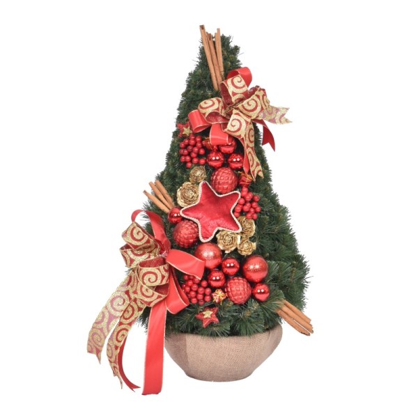 Stożek dekorowany 75 cm RED