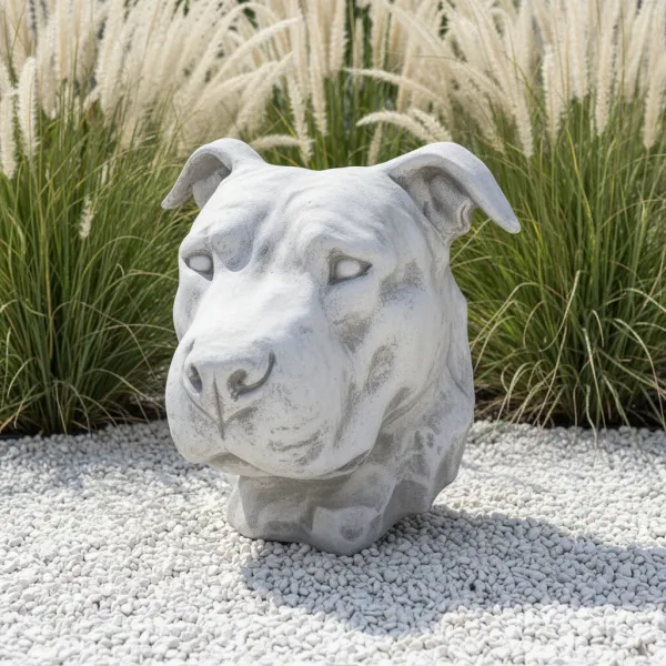 Figura ogrodowa Głowa Psa Pitbull H: 31cm betonowa