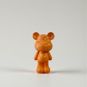 Figura Miś Pop-Art Orange Gloss jednokolorowa pomarańczowa wysoki połysk żywica - zdjęcie 3