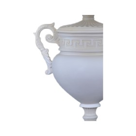 Biała lampa w kształcie starożytnej amfory, H: 0,8m - zdjęcie 2