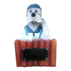 Figura dekoracyjna Lew morski marynarz H: 50cm z żywicy