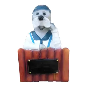 Figura dekoracyjna Lew morski marynarz H: 50cm z żywicy - zdjęcie 2