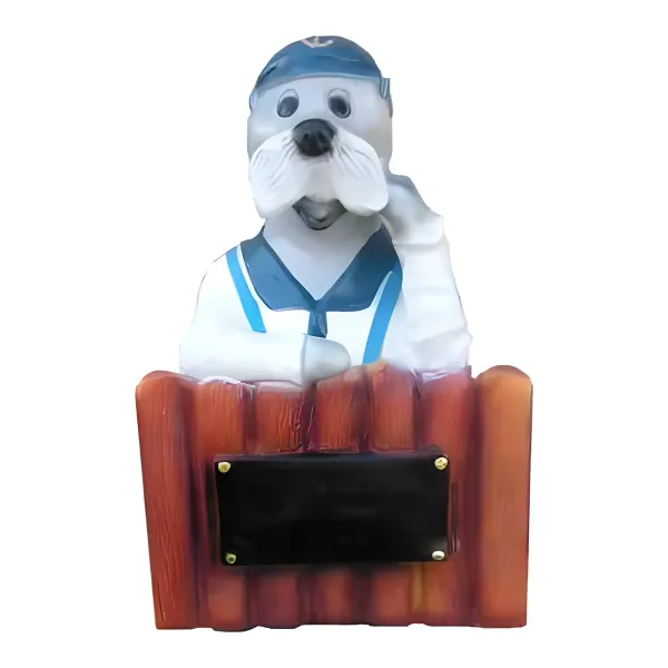 Figura dekoracyjna Lew morski marynarz H: 50cm z żywicy