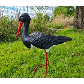 Figura ozdobna BOCIAN ŚREDNI H: 75cm czarny ogrodowa - zdjęcie 3