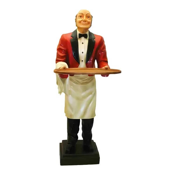 Figura dekoracyjna Kelner H: 180cm z żywicy