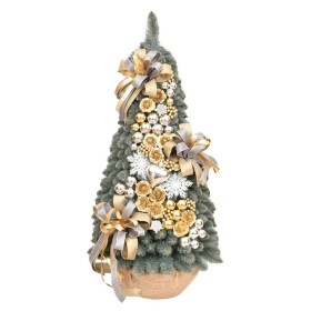 Stożek dekorowany srebrzysty 90 cm GOLDEN FROST - zdjęcie 1