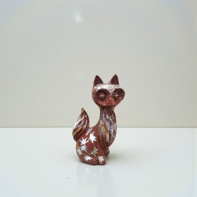 Figura Lis Pop-Art Autumn Splash brązowo-złota wysoki połysk żywica H: 60cm - zdjęcie 3