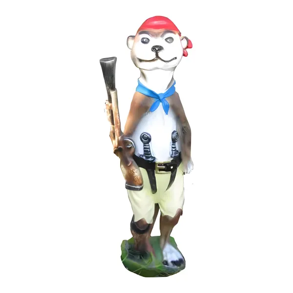 Figura dekoracyjna Surykatka pirat H: 60cm z żywicy