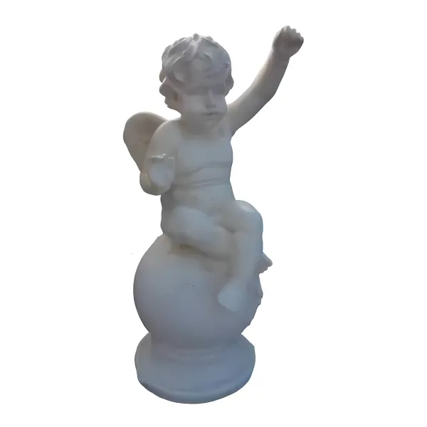 Figura dekoracyjna Anioł na kuli H: 70cm z żywicy