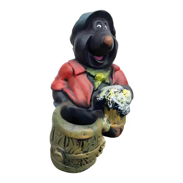 Figura dekoracyjna Kret przy beczce H: 48cm z żywicy