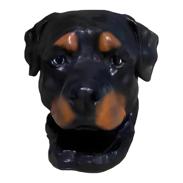 Figura dekoracyjna Pies głowa rottweiler H: 35cm z żywicy