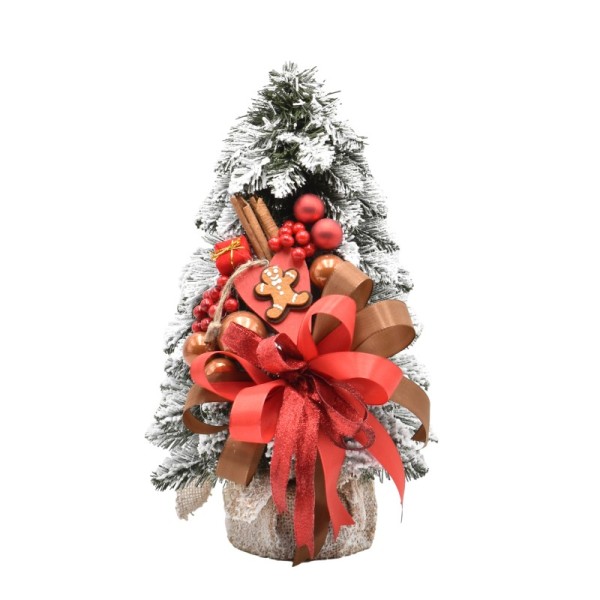 Choinka stożkowa dekorowana ośnieżona 40 cm BRUNA