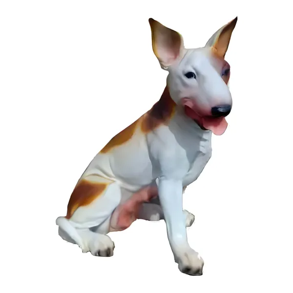 Figura dekoracyjna Pies bull terrier siedzący H: 47cm z żywicy