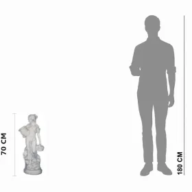 Figura ogrodowa Kobieta z koszami H: 70cm betonowa - zdjęcie 2