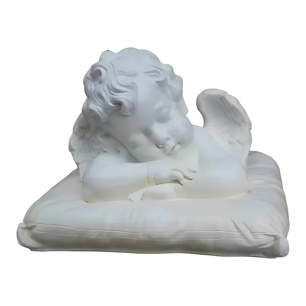 Figura dekoracyjna Anioł śpiący na poduszce wym. 20×40×40cm z żywicy