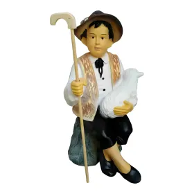Figura dekoracyjna Pasterz chłopiec siedzący H: 80cm z żywicy - zdjęcie 2