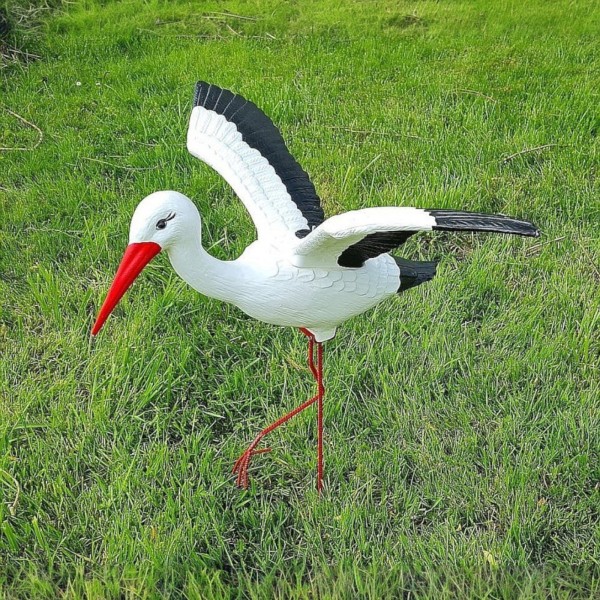 Figura ozdobna ogrodowa BOCIAN LECĄCY H: 75cm do ogrodu