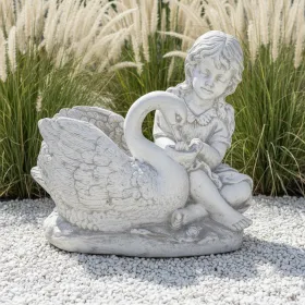 Figura ogrodowa Dziewczyna z łabędziem H: 40cm betonowa - zdjęcie 1
