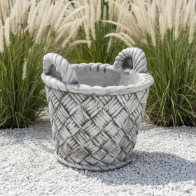 Figura ogrodowa Koszyk wiklinowy H: 36cm betonowa - zdjęcie 1