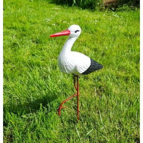 Figura ozdobna ogrodowa BOCIAN MAŁY H: 46cm do ogrodu - zdjęcie 3