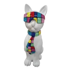Figura dekoracyjna Pies z okularami H: 120cm z żywicy