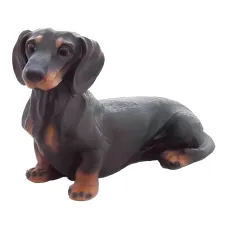 Figura dekoracyjna Pies jamnik leżący H: 22cm z żywicy