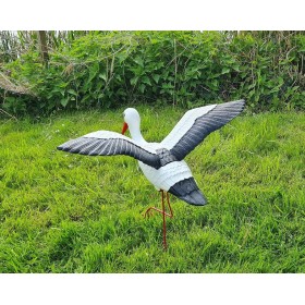 Figura ozdobna ogrodowa BOCIAN LECĄCY H: 75cm do ogrodu - zdjęcie 4