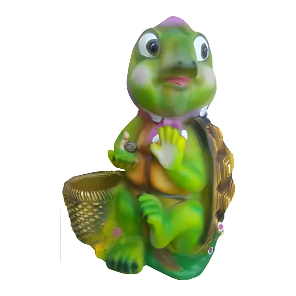 Figura dekoracyjna Żółw z koszykiem H: 54cm z żywicy