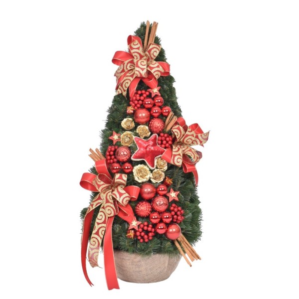 Stożek dekorowany 90 cm RED