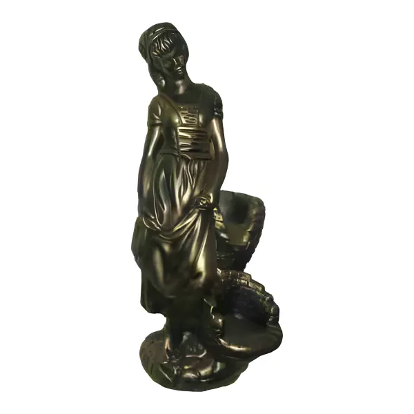 Figura dekoracyjna Kobieta z koszem H: 56cm z żywicy
