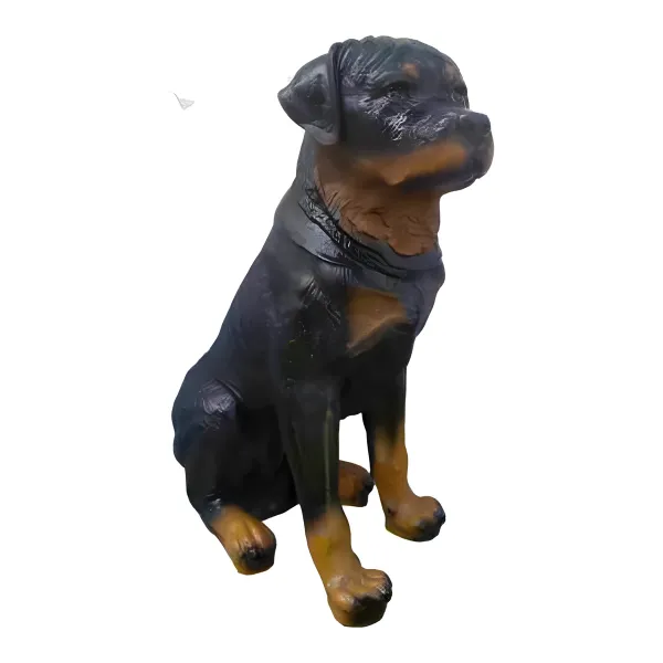 Figura dekoracyjna Pies rottweiler siedzący H: 71cm z żywicy