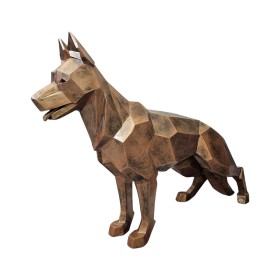 Figura Owczarek Geometryczny Modern Art Vintage Bronze wysoki połysk żywica H: 90cm - zdjęcie 2