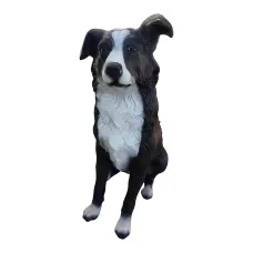 Figura dekoracyjna Pies border collie siedzący H: 45cm z żywicy