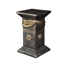 Elegancka czarna grecka kolumna z szarfą, ozdobnymi talarami i złotymi wstawkami, H:0,55m - zdjęcie 5