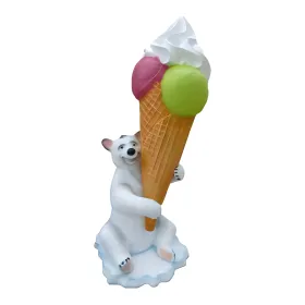 Figura dekoracyjna Miś polarny z lodem H: 205cm z żywicy - zdjęcie 2
