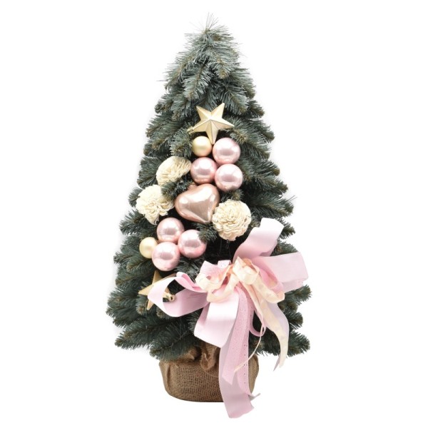 Choinka stożkowa dekorowana srebrzysta 50 cm DOLCE