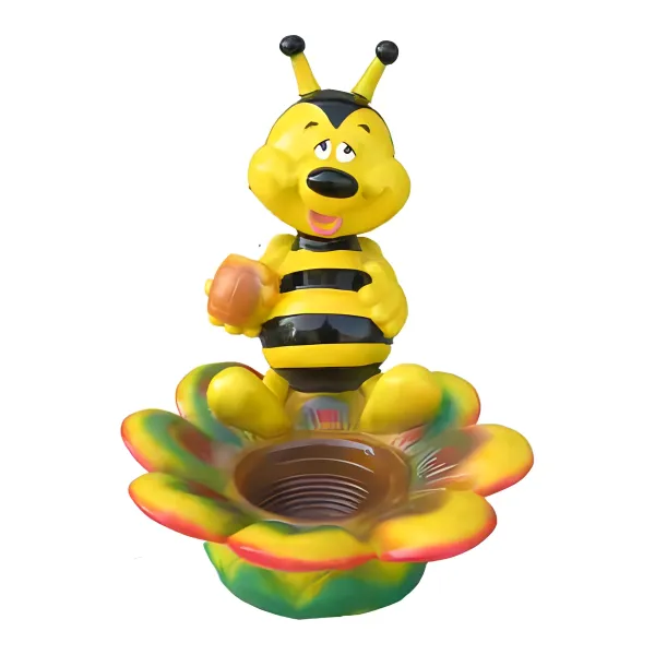 Figura dekoracyjna Pszczoła z misą H: 45cm z żywicy
