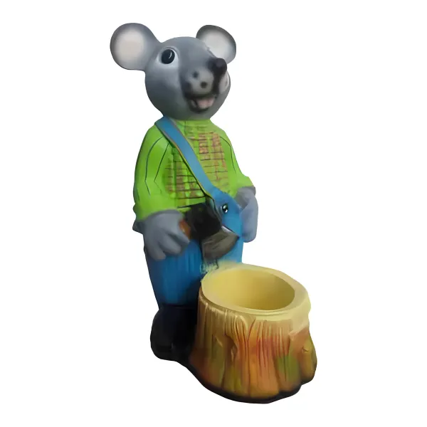 Figura dekoracyjna Mysz z donicą H: 70cm z żywicy