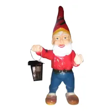 Figura dekoracyjna Krasnal z latarnią H: 75cm z żywicy