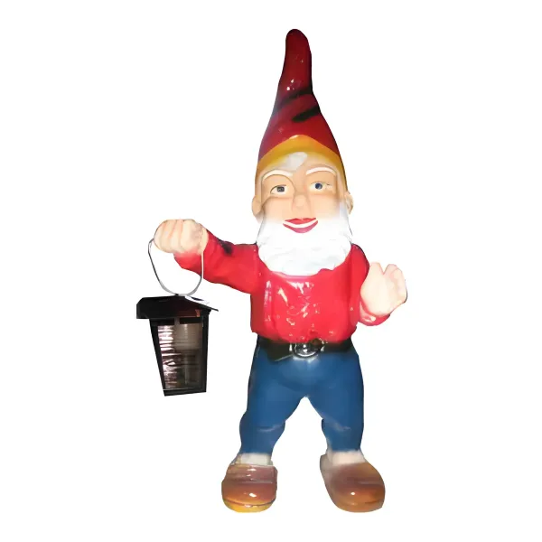 Figura dekoracyjna Krasnal z latarnią H: 75cm z żywicy