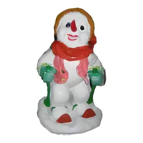 Figura dekoracyjna Bałwan na nartach H: 41cm z żywicy - zdjęcie 2
