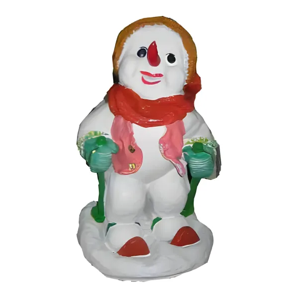 Figura dekoracyjna Bałwan na nartach H: 41cm z żywicy