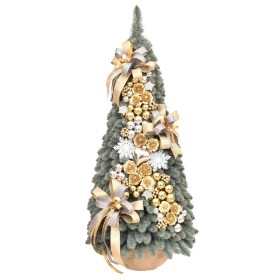Stożek dekorowany srebrzysty 110 cm GOLDEN FROST - zdjęcie 1