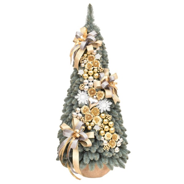 Stożek dekorowany srebrzysty 110 cm GOLDEN FROST