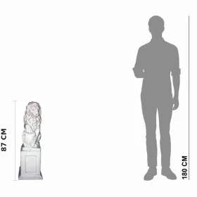 Figura ogrodowa Lew na cokole H: 87cm betonowa - zdjęcie 2